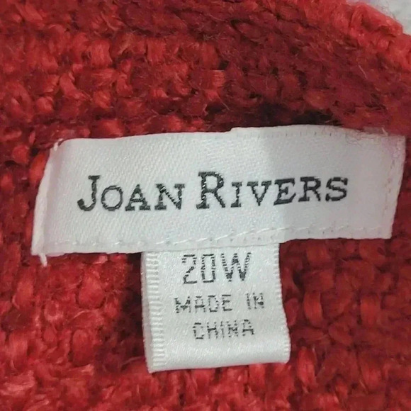 Joan Rivers Red Textured Button-Up Blazer Acrylic Wool Blend Womens 20W 28CT - Picture 5 of 11